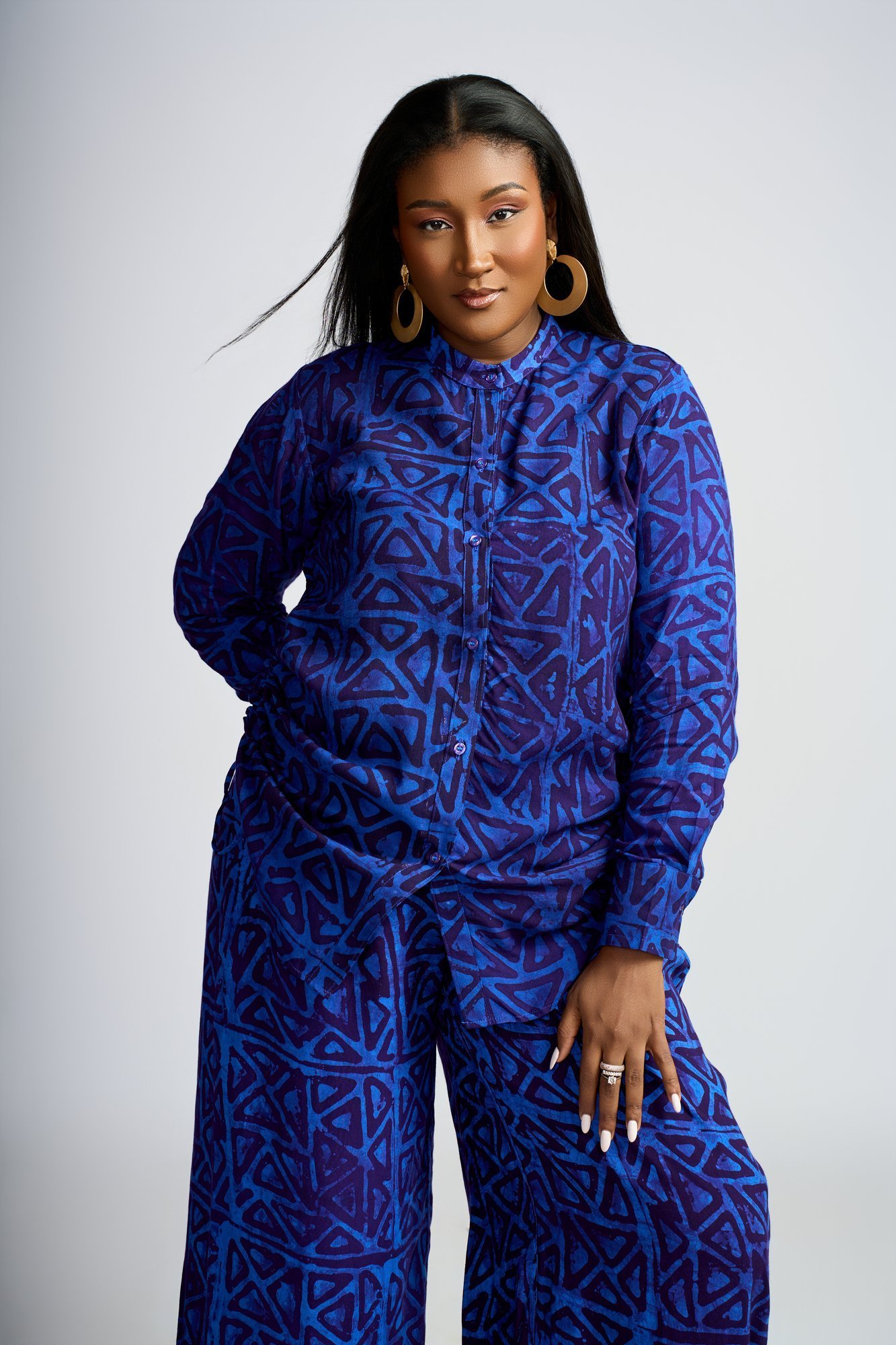 Amina Set — Bleu Geometrique