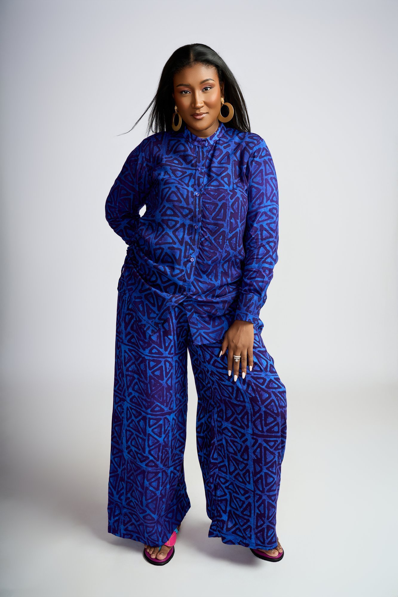 Amina Set — Bleu Geometrique