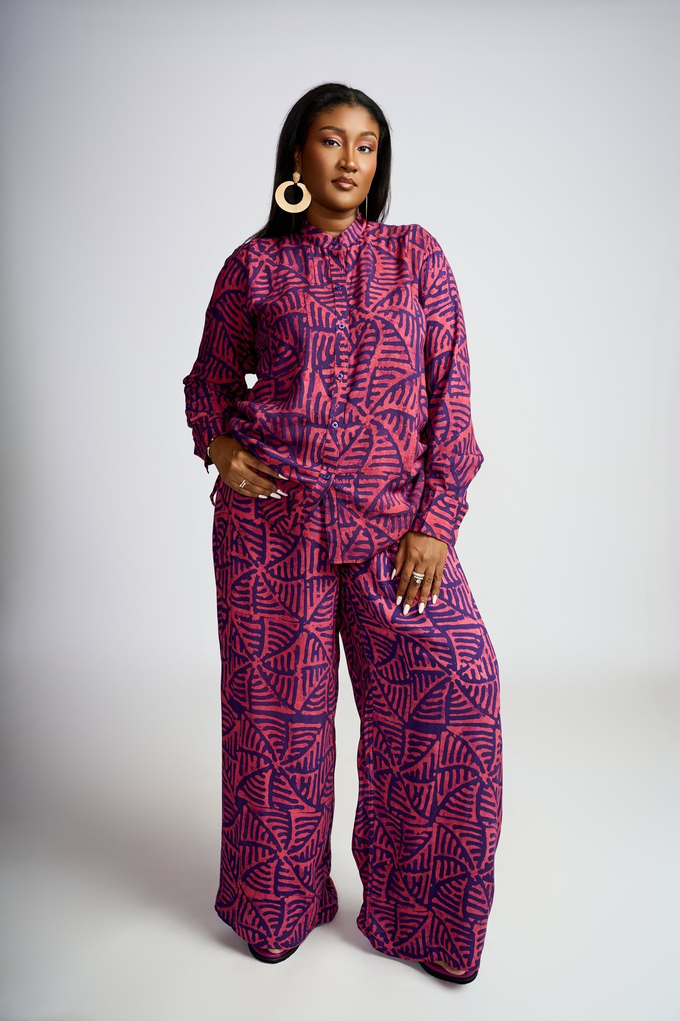 Amina Set — Magenta Zigzag