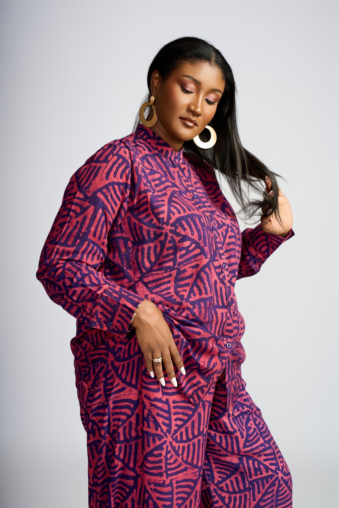 Amina Set — Magenta Zigzag