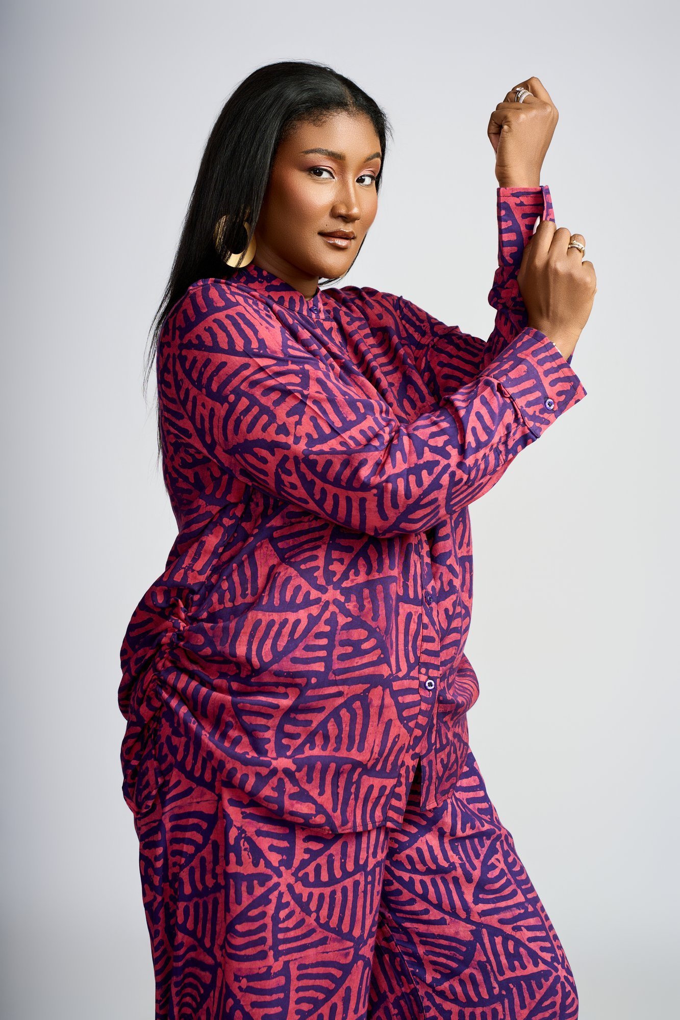 Amina Set — Magenta Zigzag