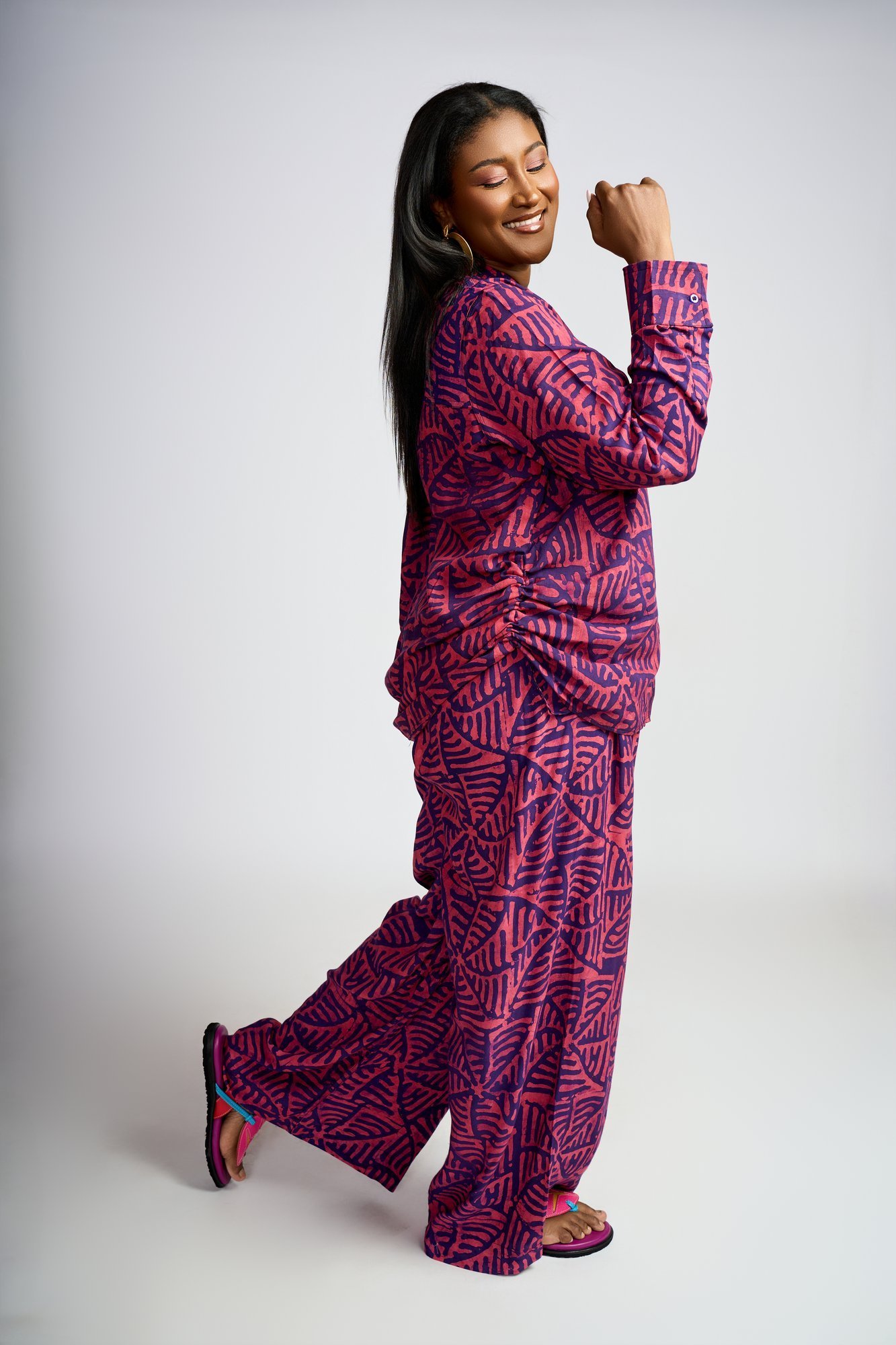 Amina Set — Magenta Zigzag