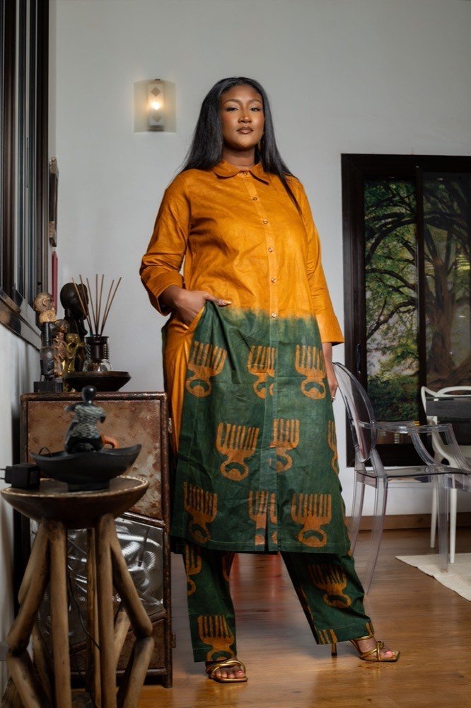 Set Allure Motif Peigne — Vert Orange